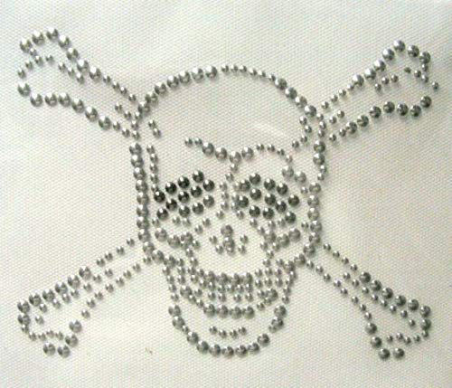 Nailheads-Bügelmotiv Applikation Totenkopf 10,5 x 8,5cm CN10-10