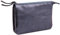 Clairefontaine 400012C - Porte-Monnaie, Trousse 2 Compartiments 13x9cm en Véritable Cuir d'Agneau, Cuirisé Pétrole