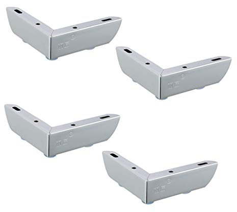 NWHJ Einfache moderne Chrom-Möbelfüße x 4, niedrige Sofa-Schrankbeine, 35 mm Höhe, Couchtisch-Beine