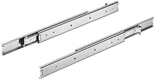 Gedotec Teleskopschiene beidseitig ausziehbar Schubladenschienen Vollauszug 700 mm ACCURIDE 3630 | Tragkraft 45 kg | Überauszug mit Ein-Rastung in Mittelposition | 1 Paar - Kugel-Auszüge seitlich