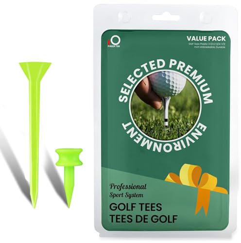 FINGER TEN Schloss Golf Tees Kunststoff Unbreakable Mixed Größen 83mm 30 Stück, 21mm 30 Stück, Golf Übung Tee für Matten Stabil Durable