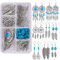 SUNNYCLUE 1 Box DIY 8 Paar Bohemian Feather Dream Catchers Starter Kit Zur Herstellung von Ohrringen Mit Feather Charm Connector Türkis Edelsteine Perlen Ohrringhaken Schmuckzubehör Anleitung
