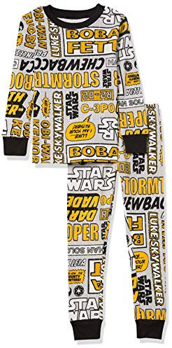 Amazon Essentials Star Wars Set da Notte Pigiama in Flanella - colori fuori produzione Bambini e ragazzi, Yellow, Star Wars Comic - Kids, 4 anni