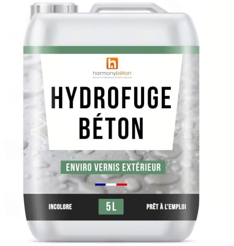 Harmony Béton - Enviro® Vernis Hydrofuge pour Béton Extérieur 5 L – Résine Acrylique en Phase Aqueuse, Protection Satinée 2 Couches, Couvre env. 50–60 m² par Couche – beton harmony