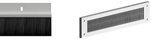 STORMGUARD 02SR0200914W Bottom of The Door Brush Seal Draught Excluder, White & 06SR0150000W Internal PVC Letter Box Brush Cover-White, Aluminium, White
