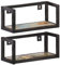 vidaXL 2X Wandregal Industriestil Bücherregal Schweberegal Wandboard Regalbrett Hängeregal Dekoregal CD DVD Regal 40cm Recyceltes Massivholz