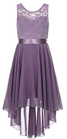 Freebily Robe de Cérémonie pour Enfant Fille Robe Cocktail Bal Danseuse Ado Costume Danse Salon Contemporaine Ballerine Tutu Ballet Latine Salsa Violet Clair 14-16 Ans