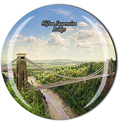 Clifton Kühlschrankmagnet mit Brücke und Bristol England, Souvenir, Geschenk, Kristall-Magnetaufkleber