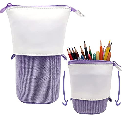 Retractable Federmäppchen Pop-Up Pencil Case Briefpapierbeutel Phone Holder Stifte Etui Standing Pen Pouch Bag Große Segeltuch Mäppchen