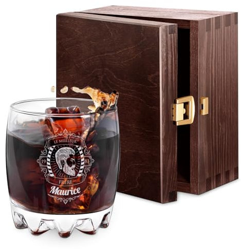 Maverton 310ml Verre à whisky personnalisé pour lui - Cadeau d’anniversaire - Verre classique pour les connaisseurs de whisky - Un cadeau personnalisé pour homme - Cadeau Noel - Homme