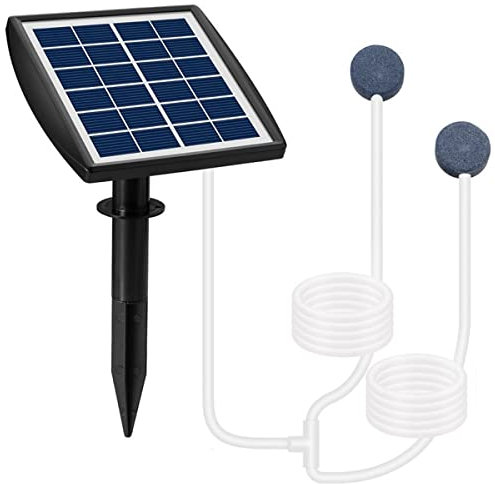 Solar Aerator Pump, Solar Oxygen Pump, Solar Water Air Pump, Solar Powered Oxygenator Pond Water Oxygen Pump, 2 Mode Solar Powered Air Pump Oxygenator for Outdoor Pool Pond Fish Tank
