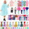 Miunana 28 Kleidung für 30 cm Puppen Puppenkleidung, 1 Mantel 1 Plüschoberteil Outfit 1 Pullover 1 Plüschjacke Set 3 Fashion Kleider 3 Tops 3 Hosen 5 Minikleider 10 Schuhe für 11,5 Zoll Puppen