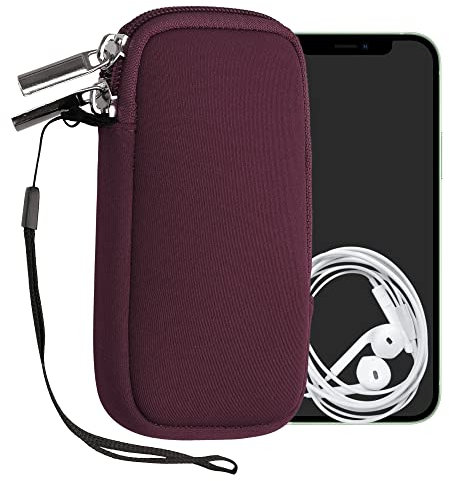 kwmobile Handytasche für Smartphones XS - 3,5/4 - Neopren Handy Hülle Bordeaux Violett - Handy Tasche 12,5 x 6,5 cm Innenmaße
