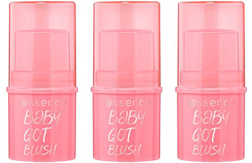 essence baby got blush, Rouge, Nr. 10, Pink, natürlich, strahlend frisch, vegan, ohne Alkohol, ohne Parabene, ohne Mikroplastikpartikel, 3er Pack (3x5.5g)