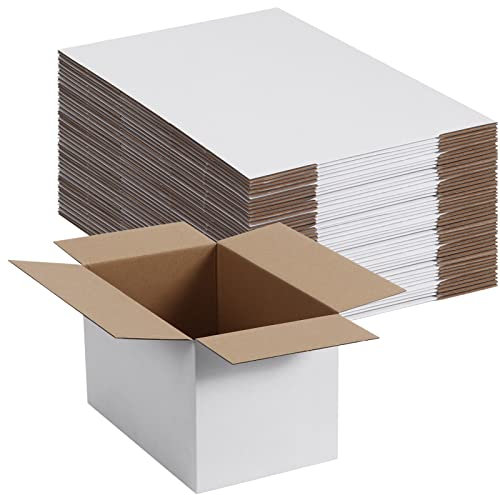 SPEPLA Small Shipping Boxes 10x6x6 Inch set of 40, White Corrugated Cardboard Boxes for Small Business, Mailing, Moving and Storage