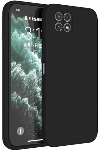 Topme Coque pour Samsung Galaxy A22 5G (6.6 inches) Etui Housse, Protecteur de Peau en Silicone TPU - Le Noir