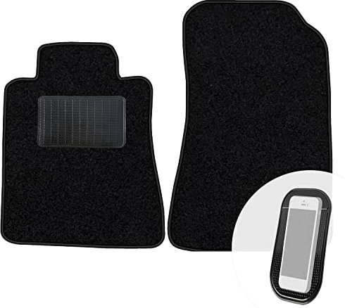 moto-MOLTICO Vorne Fußmatten Auto Velours Autoteppiche Schwarz Automatten Set 2-teilig passend für Mercedes-Benz CLK W208 1997-2003