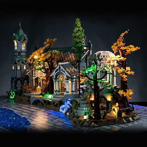 Led Licht Set Kompatibel mit Lego 10316 The Lord of The Rings Rivendell (Kein Modell), Dekorationsbeleuchtungsset für The Lord of The Rings Rivendell Kreatives Dekorationslicht