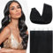 Benehair Tape in Extensions Echthaar, Invisible Tape Extensions Echt Haar, 20Pcs 20g Haarverlängerung Echthaar Tapes, Remy Natural Tapes Extensions Echthaar, 35 CM Dunkles Schwarz #1