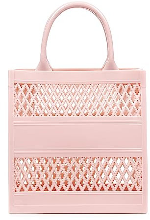 FIRENZE ARTEGIANI Libellula. Borsa Shopper cestino silicone rigido 19x10x20 cm. Colore: rosa chiaro, rosa chiaro, Utility