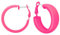 Soul-Cats 1 Paar Creolen Ohrstecker Ohrringe Metall Hoops 80er Style Retro, Farbe:pink