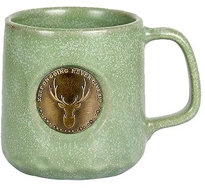 HotTopStar 360ML Ceramics Coffee Mug, Porcelain Coffee Mug, Ceramic Tea Cups,Cappuccino Cups, Stoneware Latte Mugs, Earthenware Mugs, Gift for Men or Women(Pale Green)