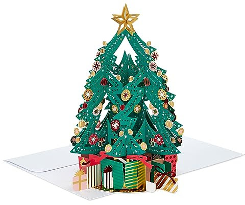 Hallmark Carte de Noël en papier – Motif arbre festif 3D
