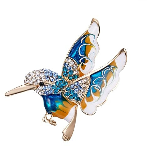 Broschen Und Anstecknadeln Für Damen Kristall Kolibri Brosche Besetzt Mit Diamanten Tier Brosche Legierung Vogel Brosche Pullover Accessoires Kleidung Korsage Schal Schnalle Blau