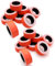 JZK Lot de 20 rouleaux de 10 000 étiquettes de prix rouge/orange fluo, 21 mm x 12 mm, étiquettes de prix en papier, 500 pièces par rouleau
