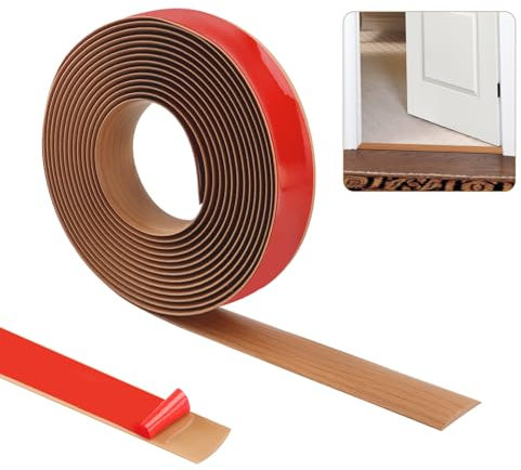 Yellow Oak Wood Grain Flooring Edge Trim: 600cm x 5cm Self-Adhesive Door Divider Strip - Flat Laminate Profile Transition Strips
