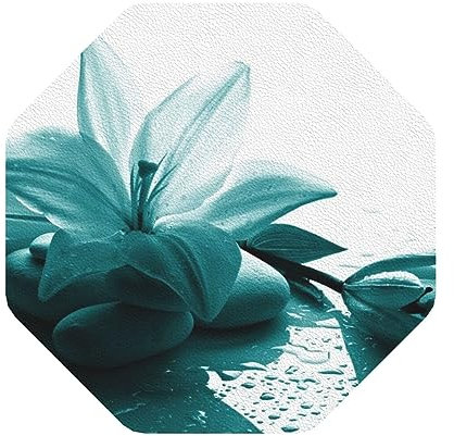 PVC-Untersetzer mit Lilien-Motiv, 6 Stück, Tischuntersetzer, Getränke, Kaffee, achteckig, 6 Stück