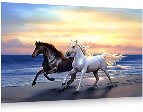 Diamond Painting Erwachsene, Diamond Painting Pferd (40x60cm)-5D Diamant Painting Bilder Kinder, Diamond Painting Set mit Diamond Painting Zubehör für Wohnzimmer Schlafzimmer Wand Dekoration