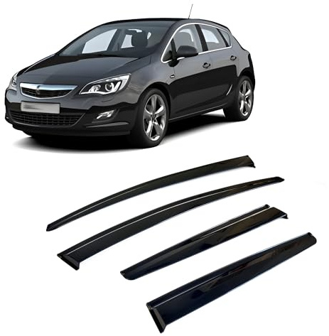 Rumplex Windabweiser Luftabweiser Regenabweiser Seitenfensterabweiser Kompatibel mit Opel Astra J Stufenheck Schrägheck 2010-2015 Regenabweiser Anklebbare Deflektoren 4 Stück Externe Passform