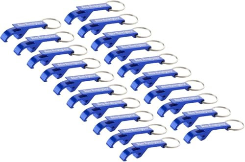 Flaschenöffner Schlüsselanhänger mit Name Wunschname Wunschtext personalisiert, Bieröffner mit Gravur, Bierflaschenöffner aus Aluminium mit Schlüsselring (60, blau)