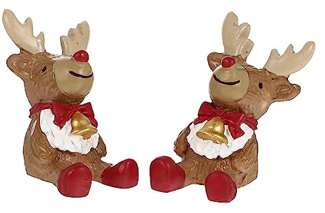 Happyyami 2stücke Weihnachtsdeko Mini Aquarium Ornament Lifelike Weihnachtsbaum-REH Für Tischdekoration Und Mikrolandschaft Für Süß Und -aquarien