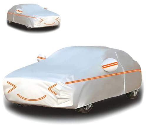 Funda Coche para As de Aire Acondicionado (384,8 x 151,1 x 124,5cm),Cuatro Estaciones,Cremallera Lateral,Forro de algodón,Resistente a la Lluvia y la Nieve,protección Solar