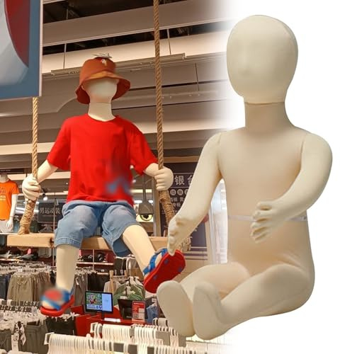 WLCGYD Schaufensterpuppe Kind Sitzende Schaufensterpuppe Für Kinderkleidung Im Alter Von 1–9 Jahren, Unisex-Ganzkörper-Schaufensterpuppen Für Kinder Mit Flexiblen Armen Und Beinen(1 Year Old)