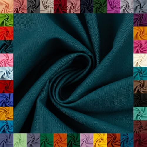 Baumwollstoff HEIDE, Swafing, 42 Uni-Farben, einfarbig, 100% Baumwolle, Coupons, Oeko-TEX Standard 100 (petrol 749, 0,5 m)