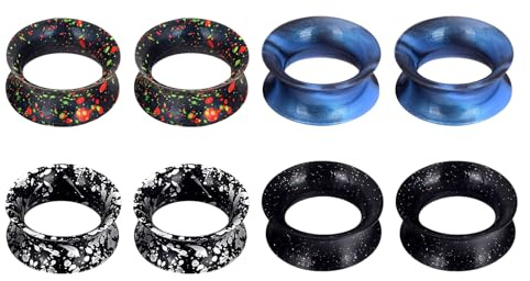 XSDSLS 4 Paires Écarteur d'Orielle en Silicone Souple Piercing Plug Tunnels de Chair Tunnels d'Oreille en Silicone Ear Flexible Flesh Tunnel Expandeur pour Femme Homme 6mm à 20mm