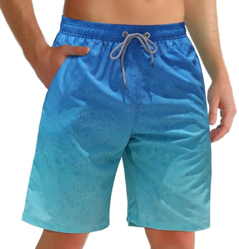 ELETOP Swim Shorts Men Quick Dry Men's Swim Trunks Board Shorts Performance Surfing Shorts Beach Shorts with Mesh Liner and Pockets
