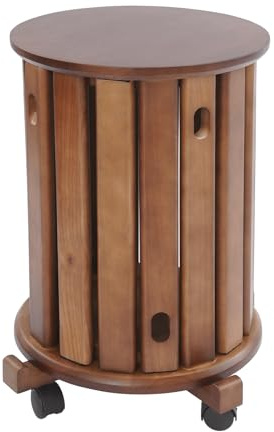 Juego de 4 taburetes apilables multifuncionales, color nogal, mesas auxiliares versátiles, sillas combinadas, sillas de combinación redondas, taburetes de madera para cocina, oficina, salón