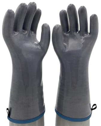 Guanti da forno in silicone liquido, guanti resistenti al calore per uso alimentare con dita, per cucinare, cuocere al forno e grigliare (Gray,XL)