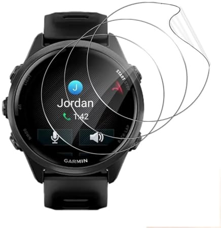 SRSRROP 5 x Screen Protectors for Gar Min Forerunner 570 42 mm Smart Watch Transparent TPU Screen Protector Sensitive Touch Screen Premium Quality HD Clear Case Friendly Self Healing