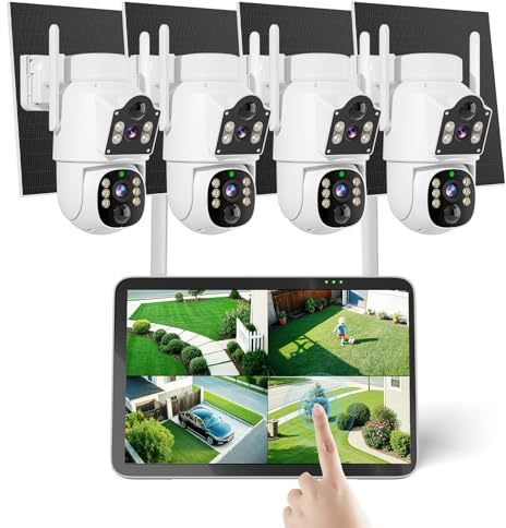 Hiseeu Security Camera, 4MP Solar Security Cameras Wireless Outdoor