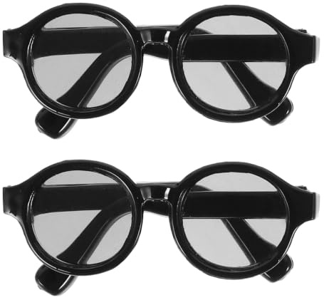 Supvox 2 Paare Dekorative Puppenbrille aus Kunststoff Leichte und Modische Kleiner Sonnenbrillen für Puppen zum Ankleiden und Selbstgemacht Projekte