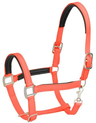 4HORSES Halfter Genua, wetterbeständig, gepolstert und mehrfach verstellbar | Witterungsbeständiges Material, verstellbare Genick- und Nasenriemen, gepolsterte Kontaktstellen, Karabinerverschluss