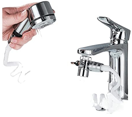 Adapter für wasserhahn in der küche Silberner Waschbeckenarmatur-Verlängerungskopf, verstellbare Duschbrause, Wandmontage