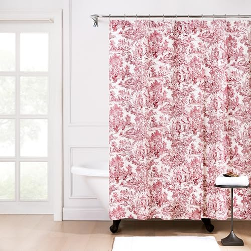 Ellis Curtain Victoria Park Rideau de Douche en Toile, Rouge