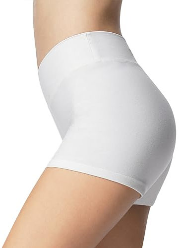 iloveSIA Damen Badeshorts Baumwolle Short Damen Running Shorts Capri Yoga weiß,M