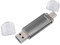 Hama Laeta Twin - Memoria USB de 128 GB (USB 2.0/Micro-USB), Gris